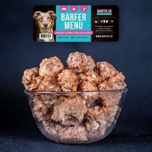 Barfer menu - Bravčové a kuracie mäso so zeleninou 1kg